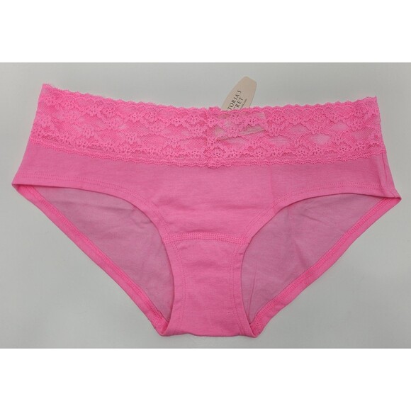 VICTORIA’S SECRET NWT Soft Cotton blend Lace Low Rise Hip Hugger Panty Size S/P - Picture 1 of 5
